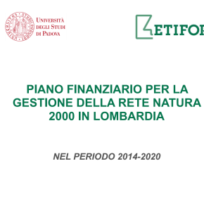 Piano Finanziario per la Rete Natura 2000 in Regione Lombardia