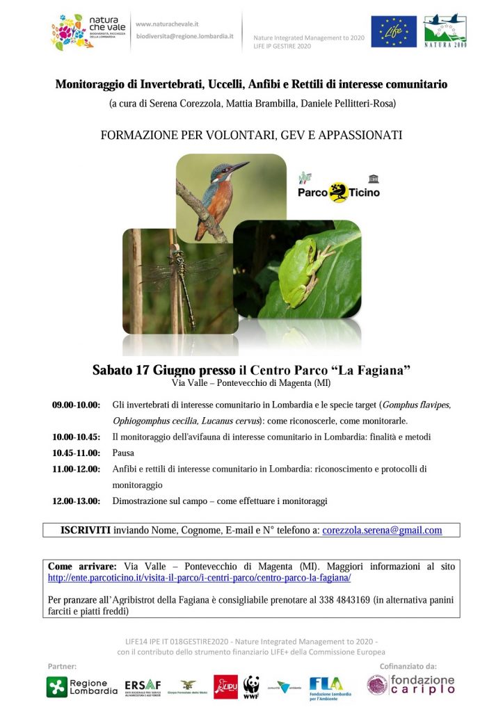 Seminario su monitoraggio di invertebrati, uccelli, anfibi e rettili di interesse comunitario – Parco Ticino