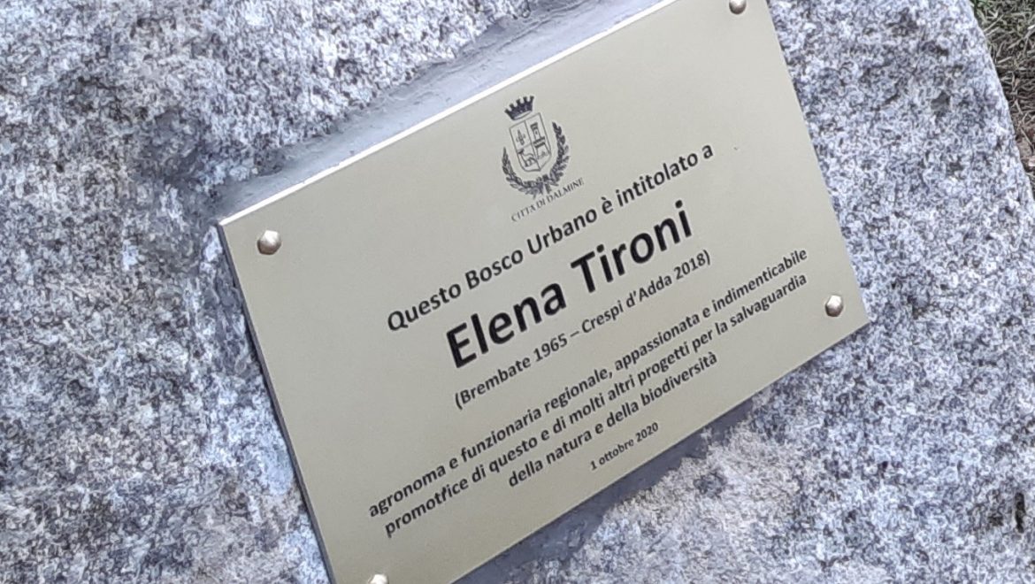 Dalmine ha intitolato il suo bosco urbano a Elena Tironi
