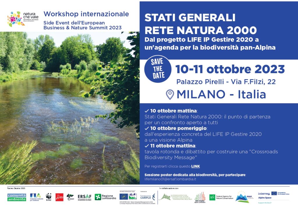 Stati Generali Natura 2000 e workshop internazionale – Milano – 10 e 11 ottobre 2023