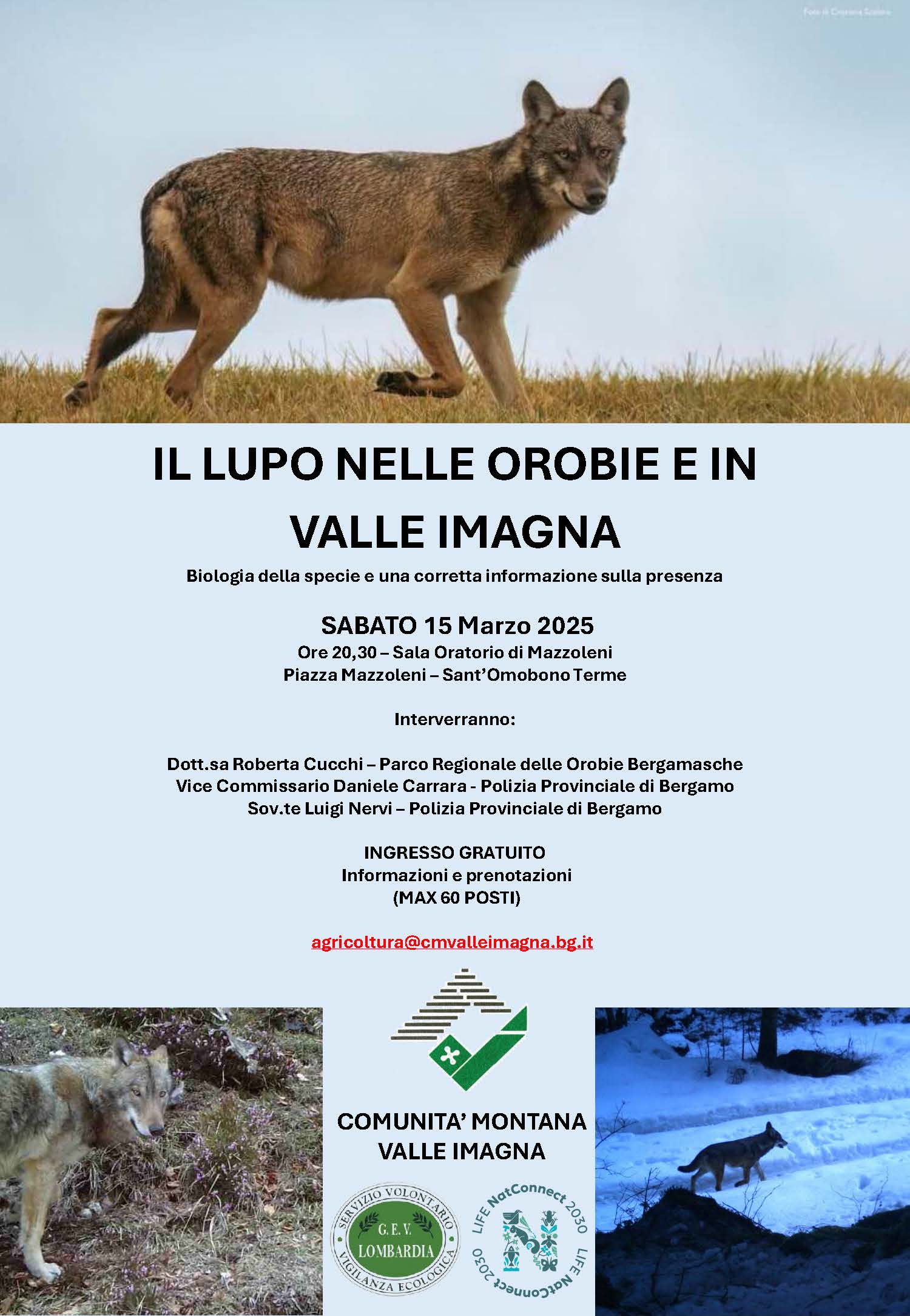 la locandina che pubblicizza la serata informativa