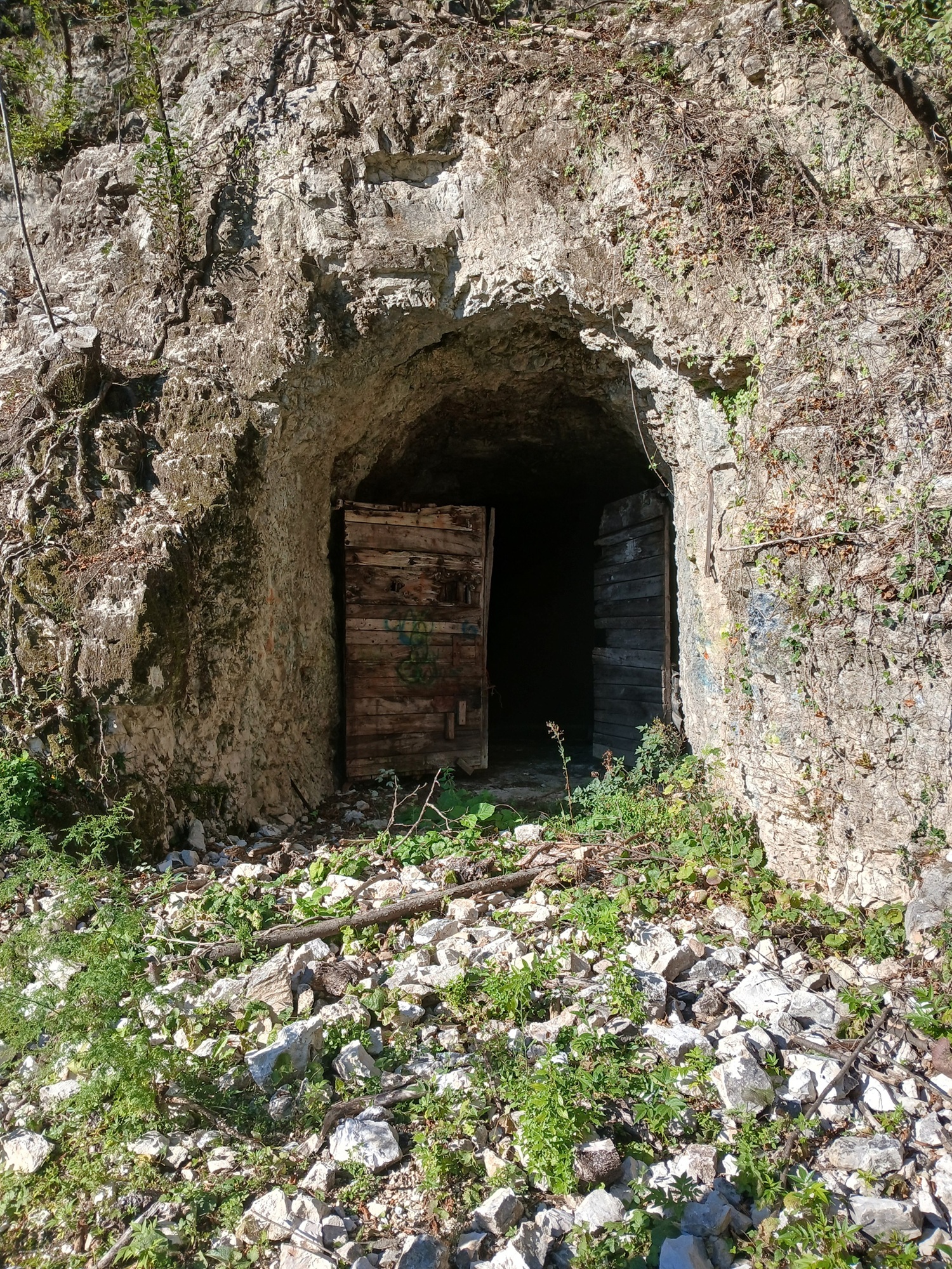 ingresso della grotta prima dell'intervento